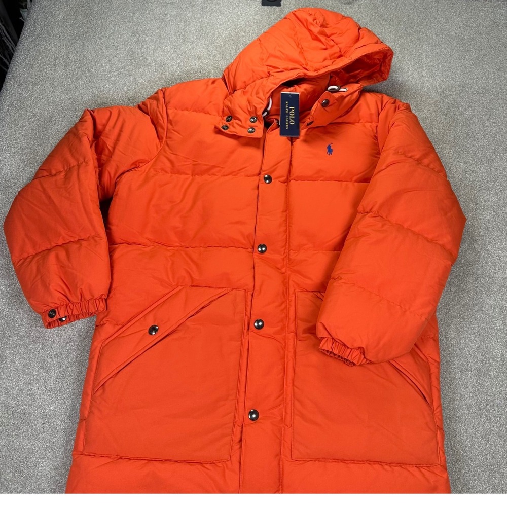 Polo‎ Ralph Lauren Men's Orange Puffer Down Jacket Size Medium